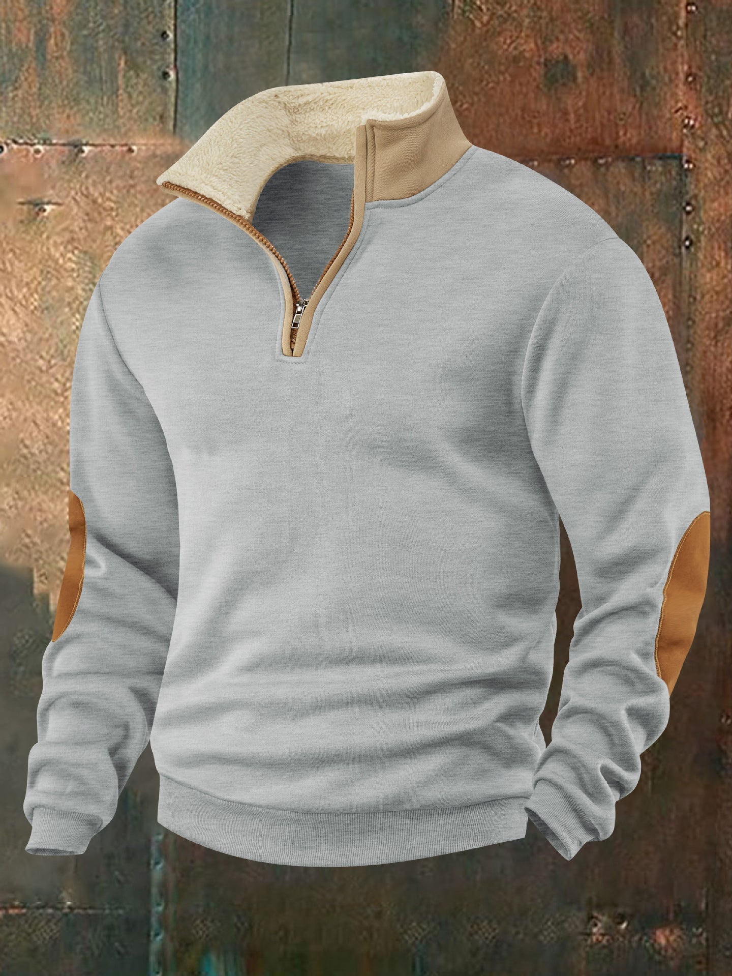 Retro patchwork embroidered men's knitted sweater