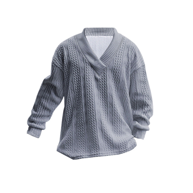 Spring and Autumn Men's jacquard knitted sweater