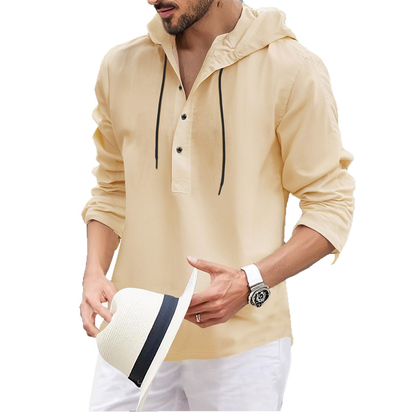 Men's semi-cardigan jacket