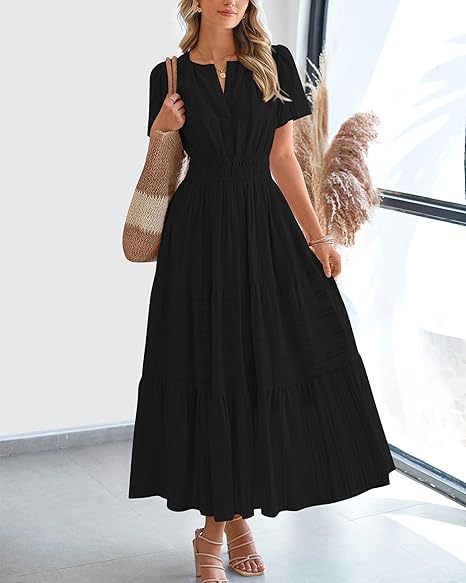 V-neck puff sleeve women's clothing