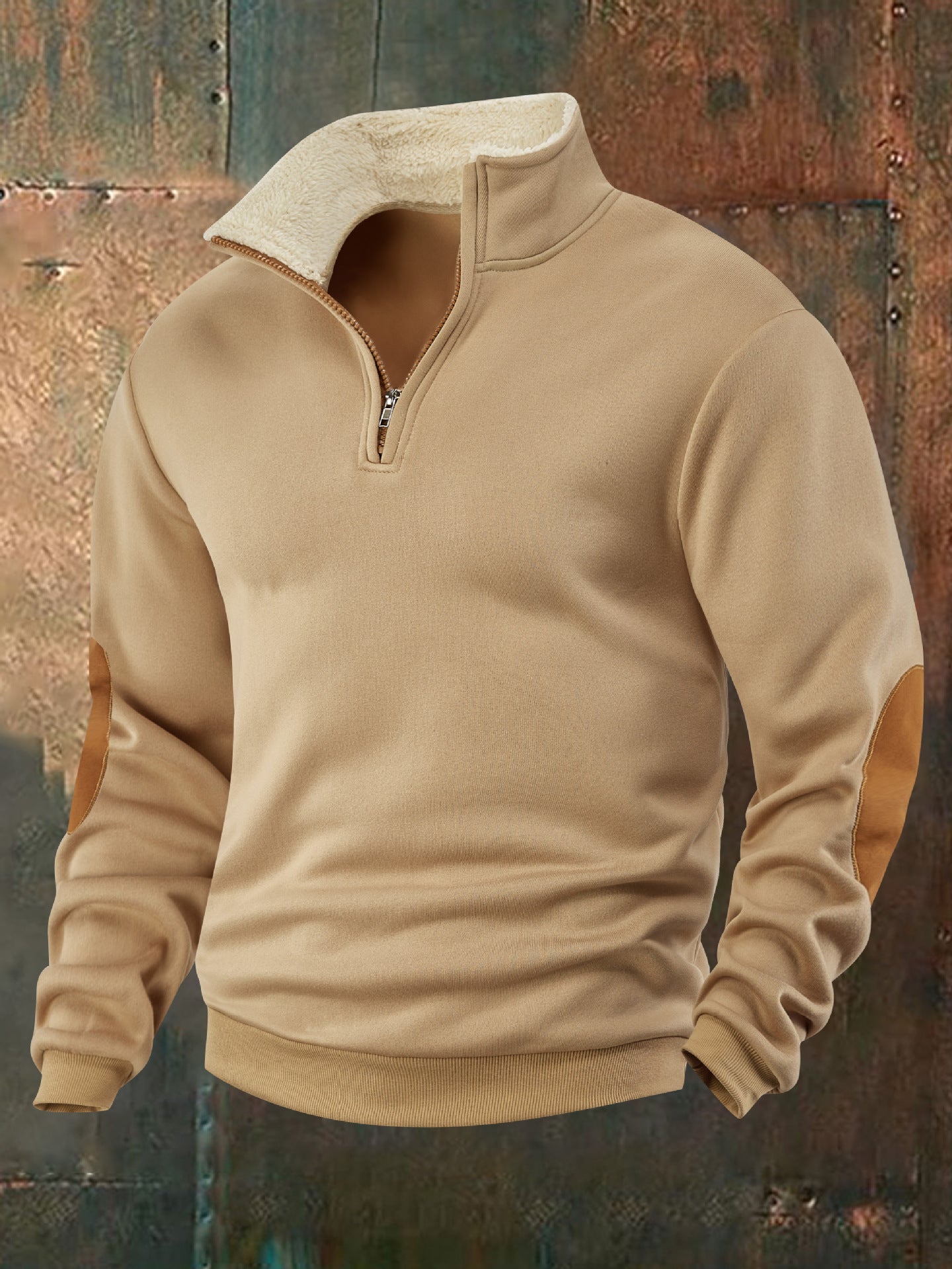 Retro patchwork embroidered men's knitted sweater