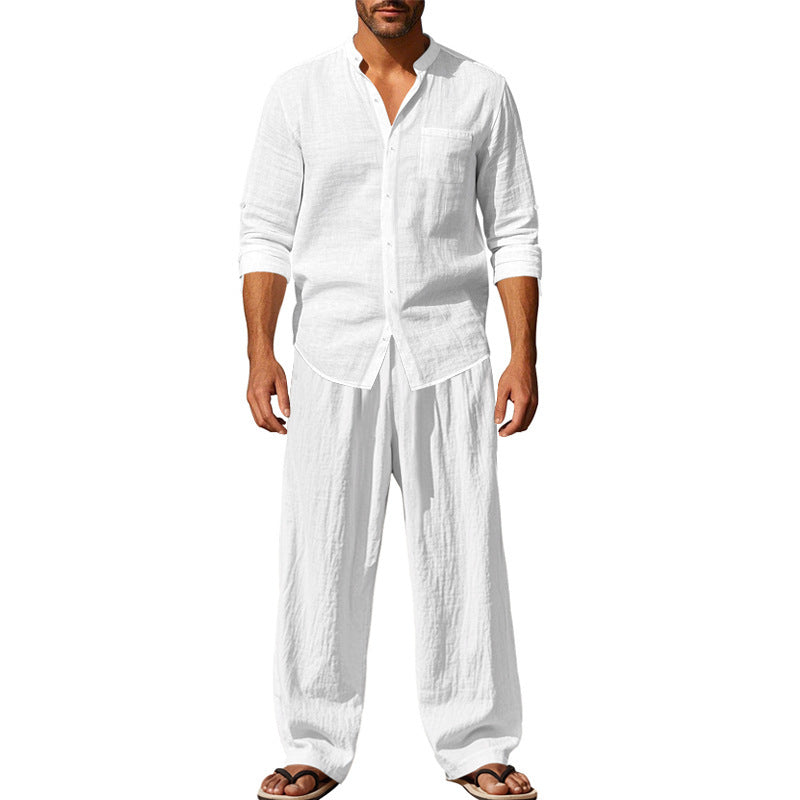 Linen casual men's beach suit