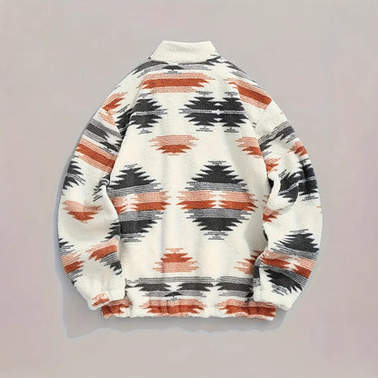 Zipper Plush Sweatshirt Top For Women