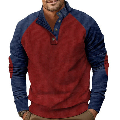 Men's casual stand-up collar corduroy long-sleeved sportswear