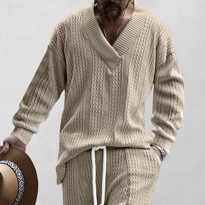 Spring and Autumn Men's jacquard knitted sweater