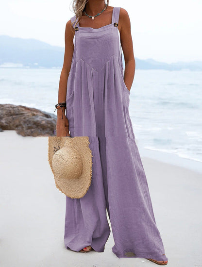 New Sleeveless Wide-Leg Button For Women