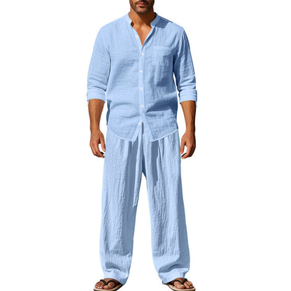 Linen casual men's beach suit