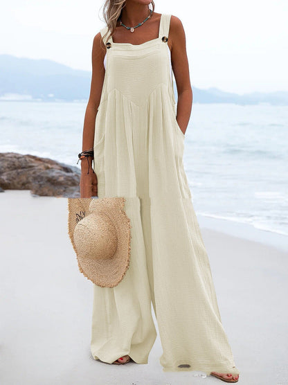 New Sleeveless Wide-Leg Button For Women